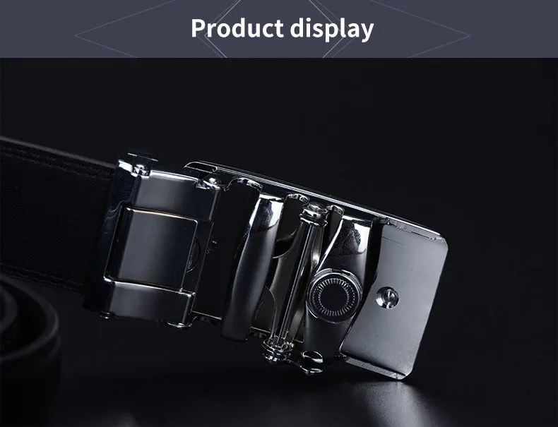 Genuine Leather Automatic Ratchet Buckle Belts