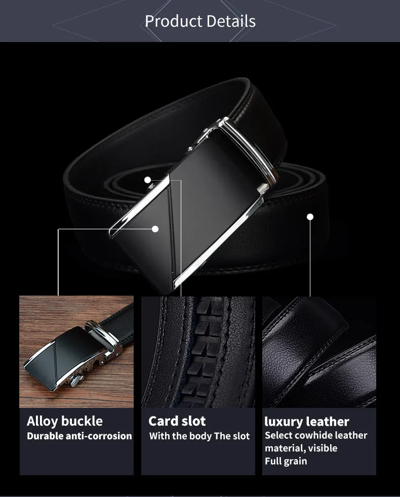 Genuine Leather Automatic Ratchet Buckle Belts
