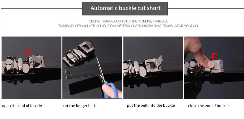 Genuine Leather Automatic Ratchet Buckle Belts