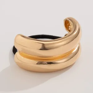 Geometric Curved Metallic Elastic Hair Tie