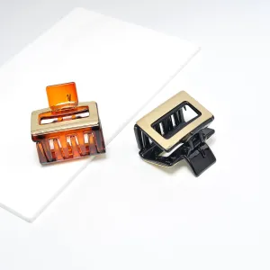 Geometric Metallic Plated Hair Claw - 2 Pack Hair Claw