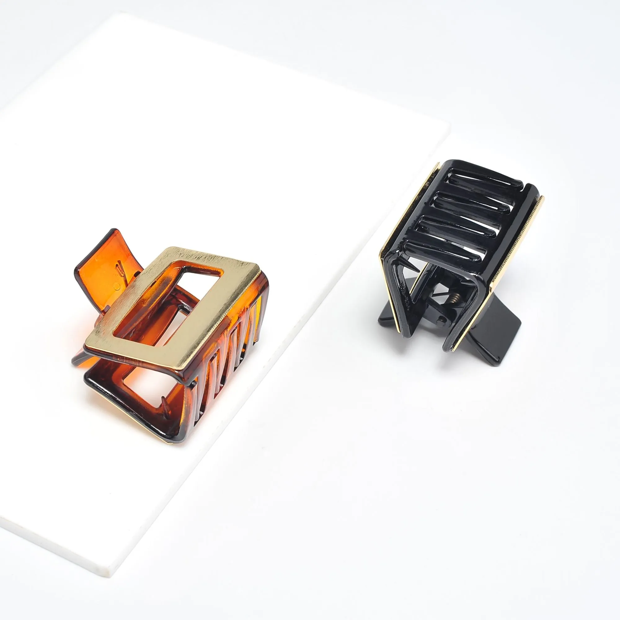Geometric Metallic Plated Hair Claw - 2 Pack Hair Claw