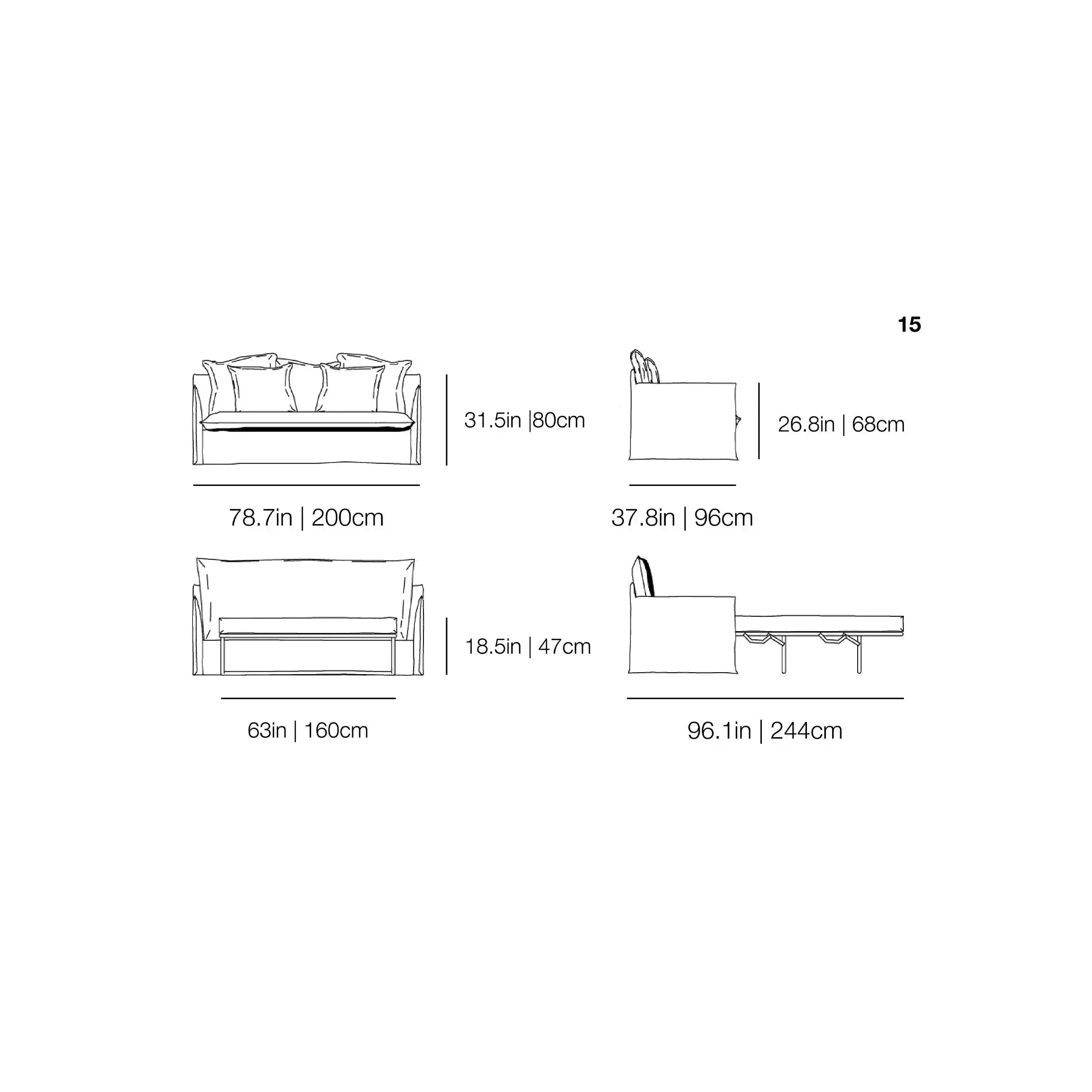 Ghost 15 - Sofa Bed - Floor Model Palm Beach
