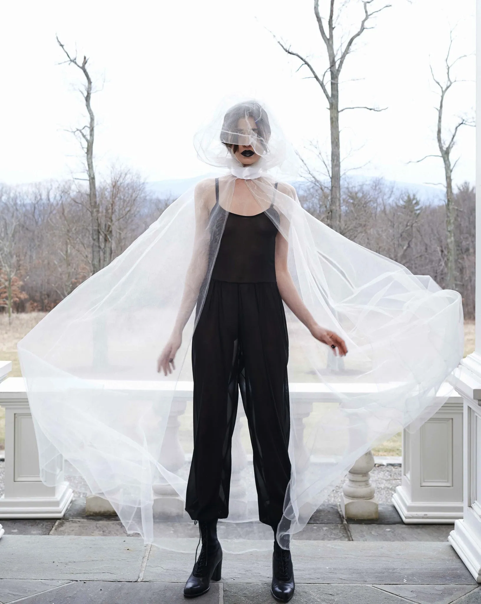 Ghost Edwardian Cape & Sheer Ruche Jumper