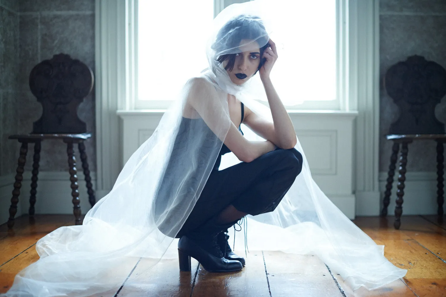 Ghost Edwardian Cape & Sheer Ruche Jumper