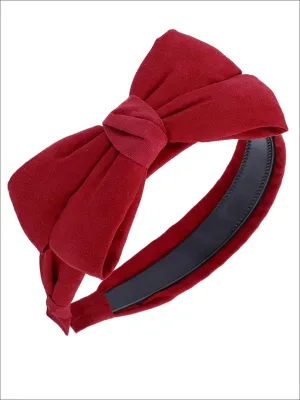 Girls Velvet Bow Headband