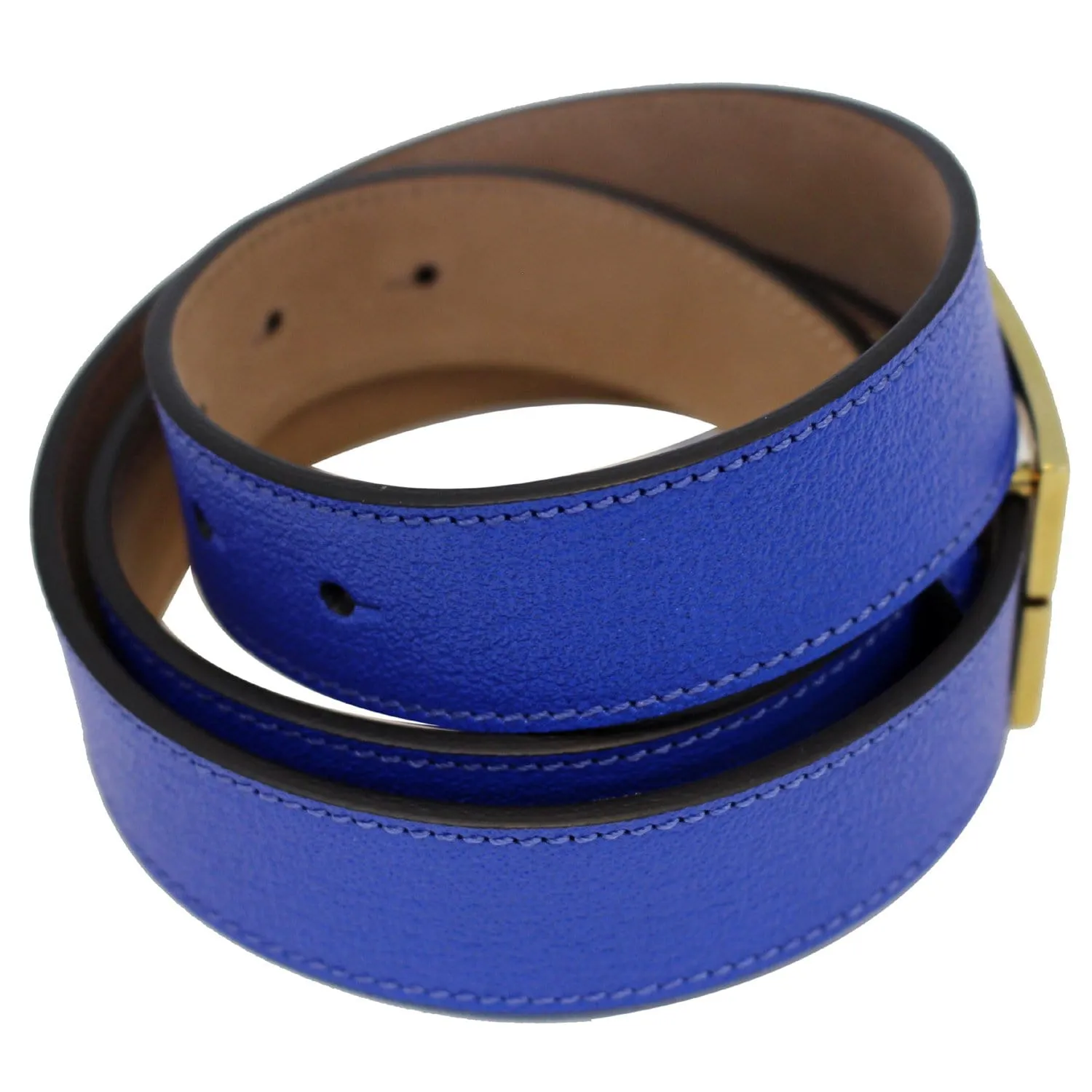 GIVENCHY Double G Logo Buckle Belt Blue Size 38