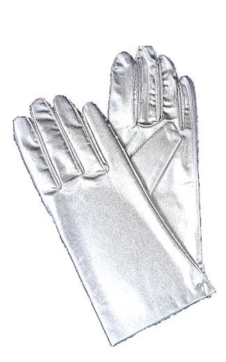 Gloves Reg Metallic Silver  Costume Accessories