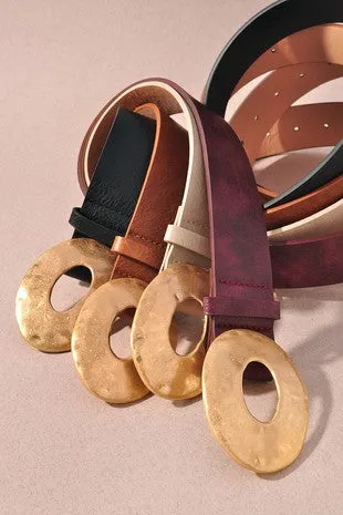 Gold Metal Oval Buckle Belts
