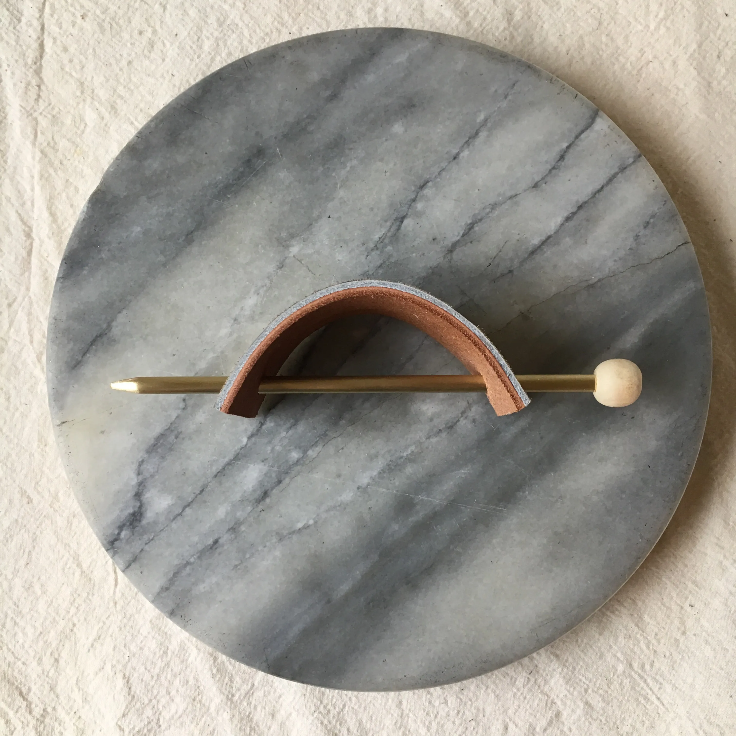 Gold Splash Print Leather Hair Slide with Brass Pin