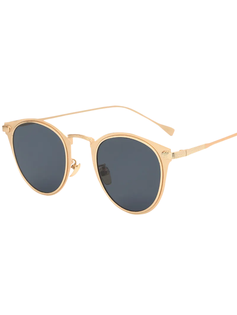 Golden Metal Cat Eye Sunglasses