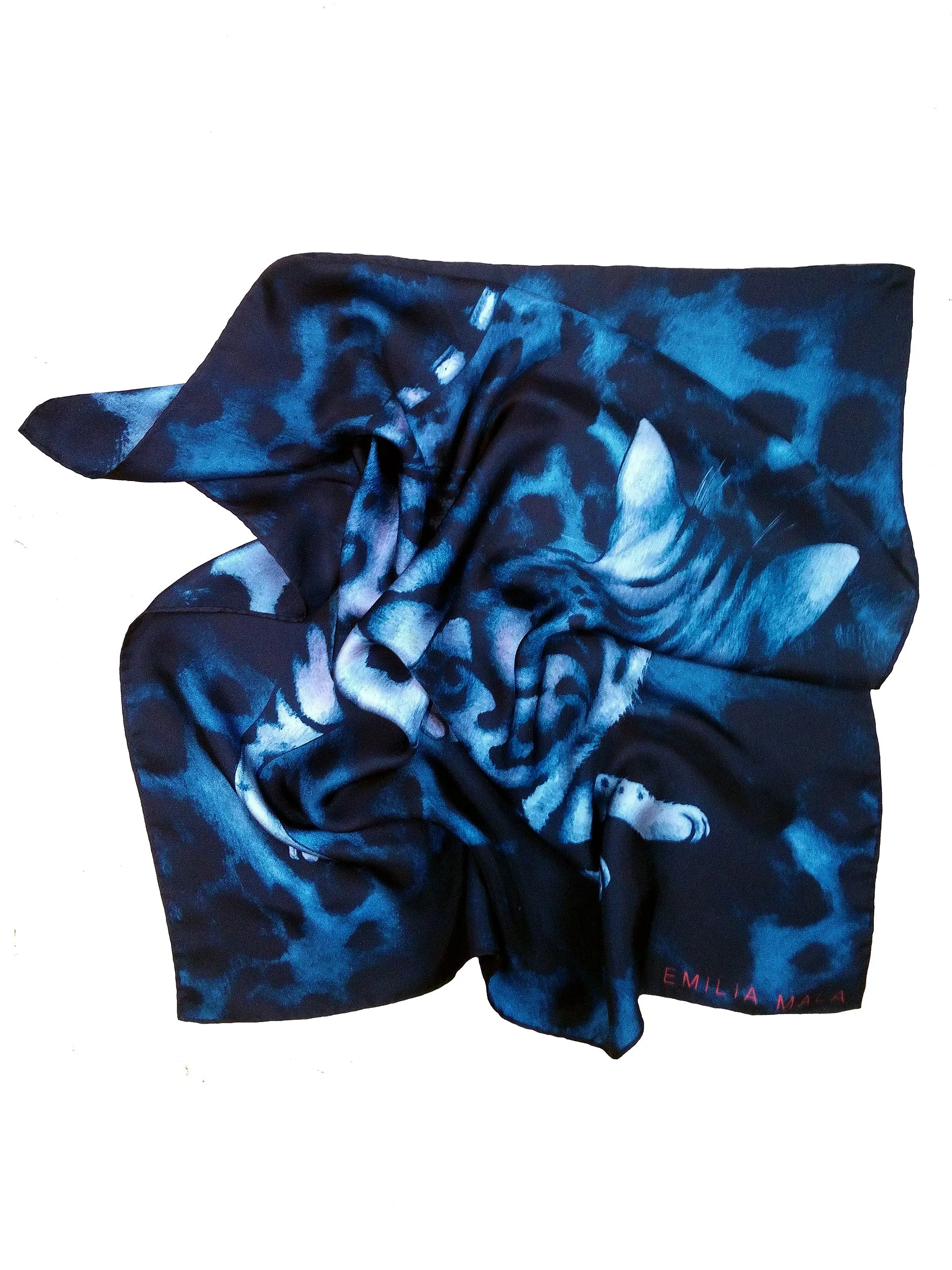 GRAND BENGAL / MIDNIGHT Print Silk Scarf