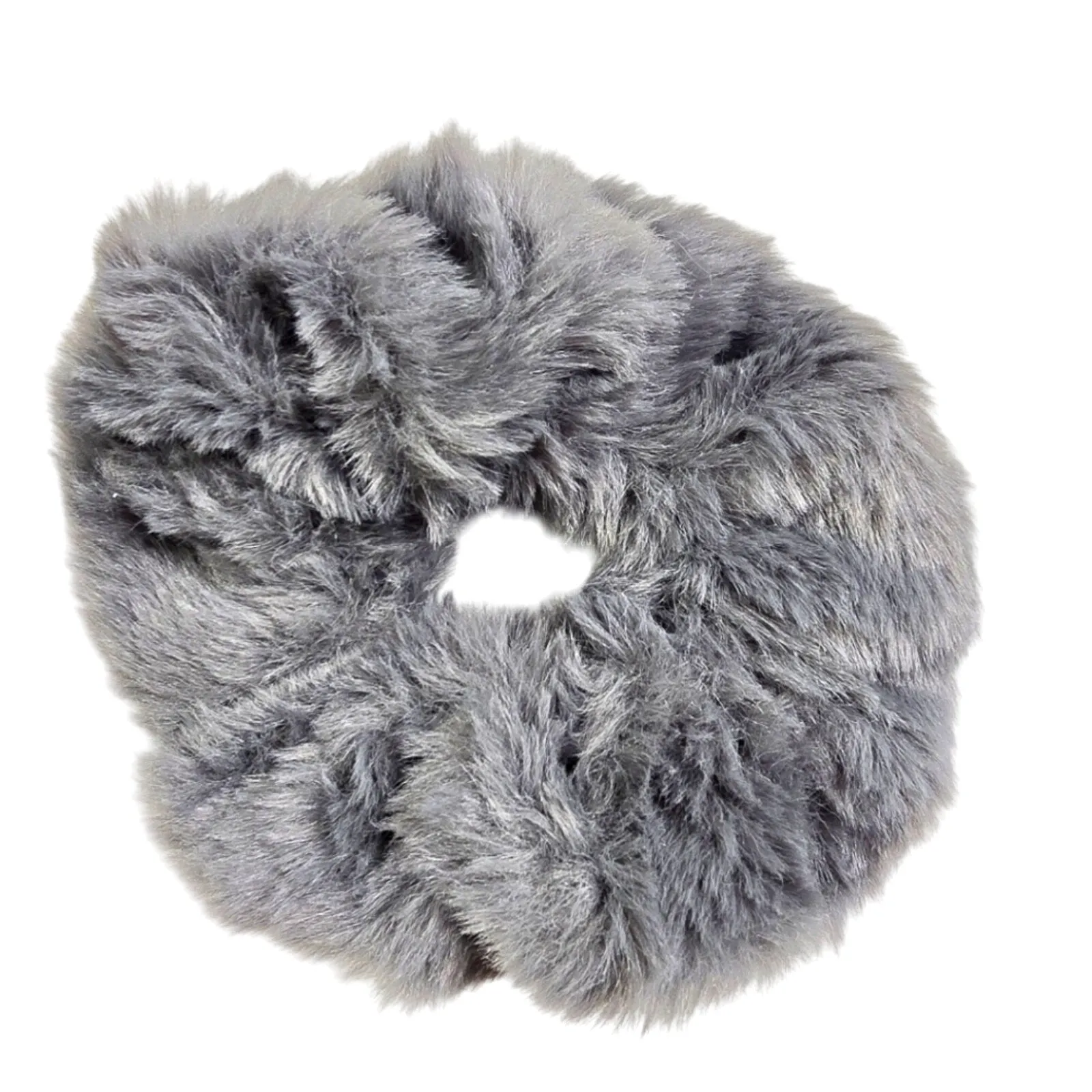 Gray Fuzzy Accessorie Scrunchie Hair Tie Hair Band Elastic Stretch Handmade SB26