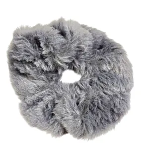 Gray Fuzzy Accessorie Scrunchie Hair Tie Hair Band Elastic Stretch Handmade SB26