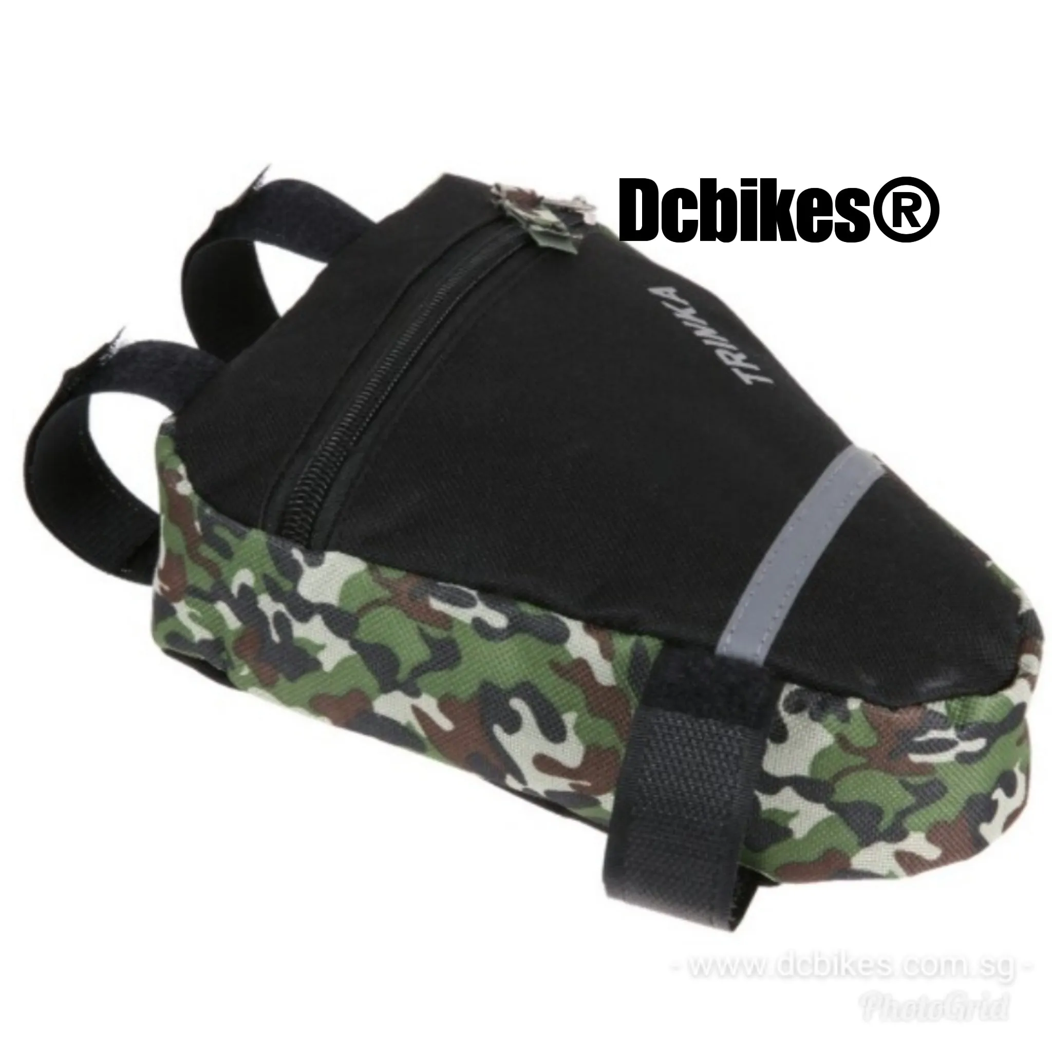 Green Camouflage Weatherproof Triangle Cycling Frame Pouch
