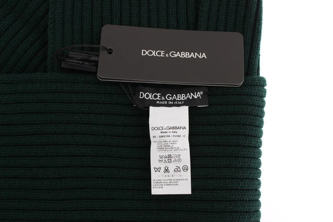 Green Knitted Wool Scarf