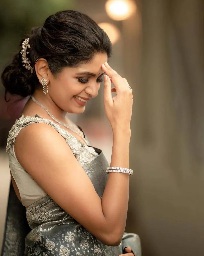 Grey Banarasi Soft Silk Saree With Blouse
