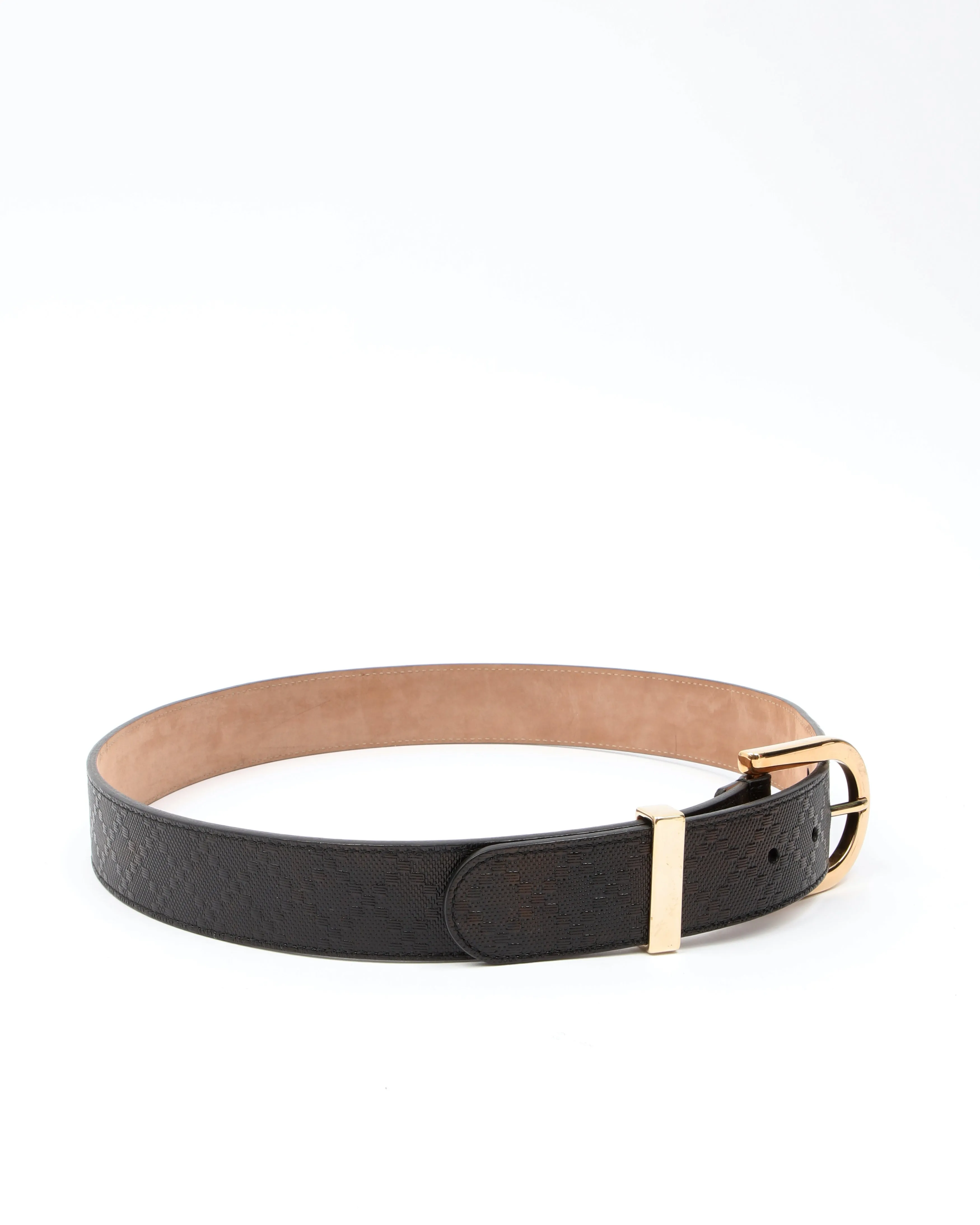 Gucci Black Diamante Leather Belt - 80/32