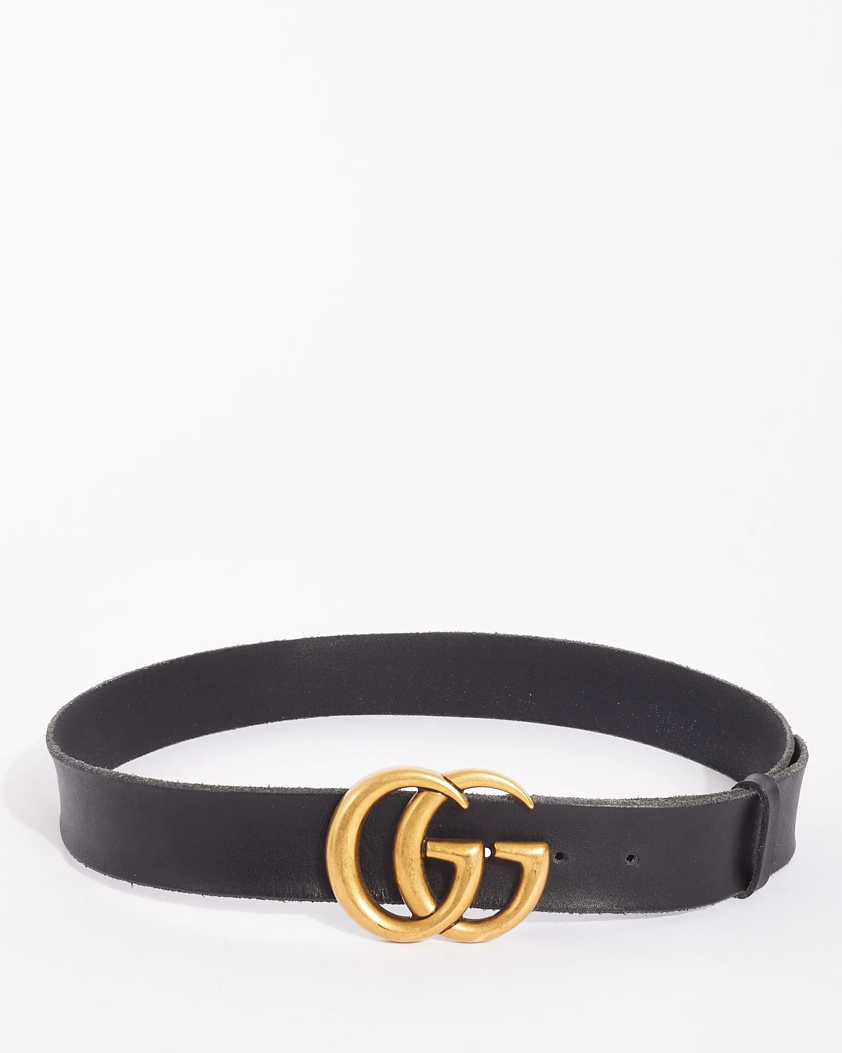 Gucci Black Leather GG Marmont Belt - 90/36