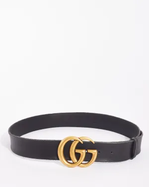 Gucci Black Leather GG Marmont Belt - 90/36