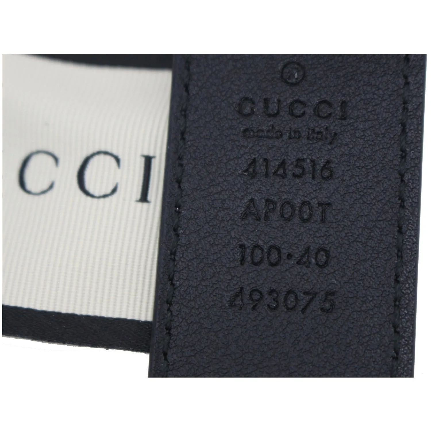 GUCCI Double G Buckle Leather Belt Black 414516 Size 100.40