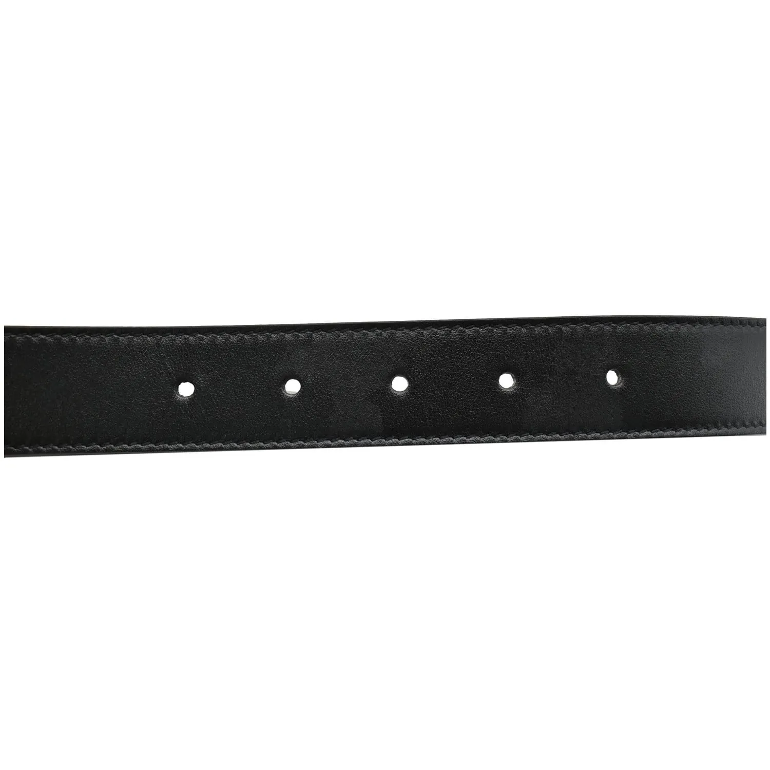 GUCCI Double G Buckle Leather Belt Black 414516