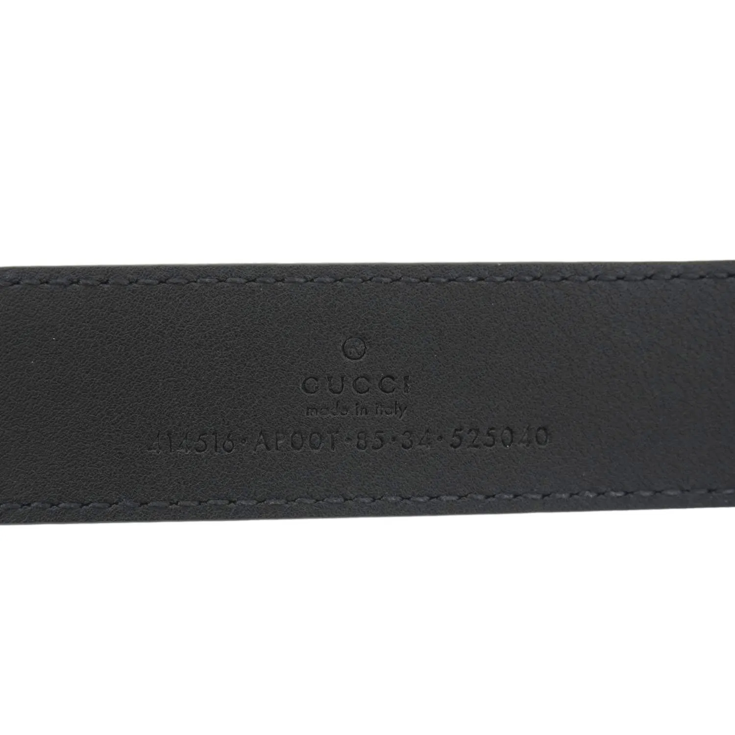 GUCCI GG Buckle Leather Belt Black 525040 Size 85/34