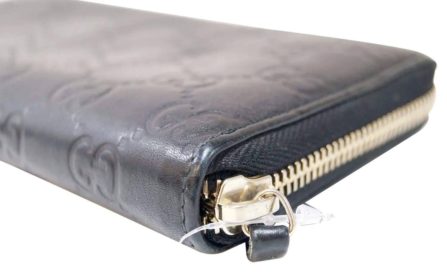 GUCCI GG Guccissima Leather Black Long Wallet