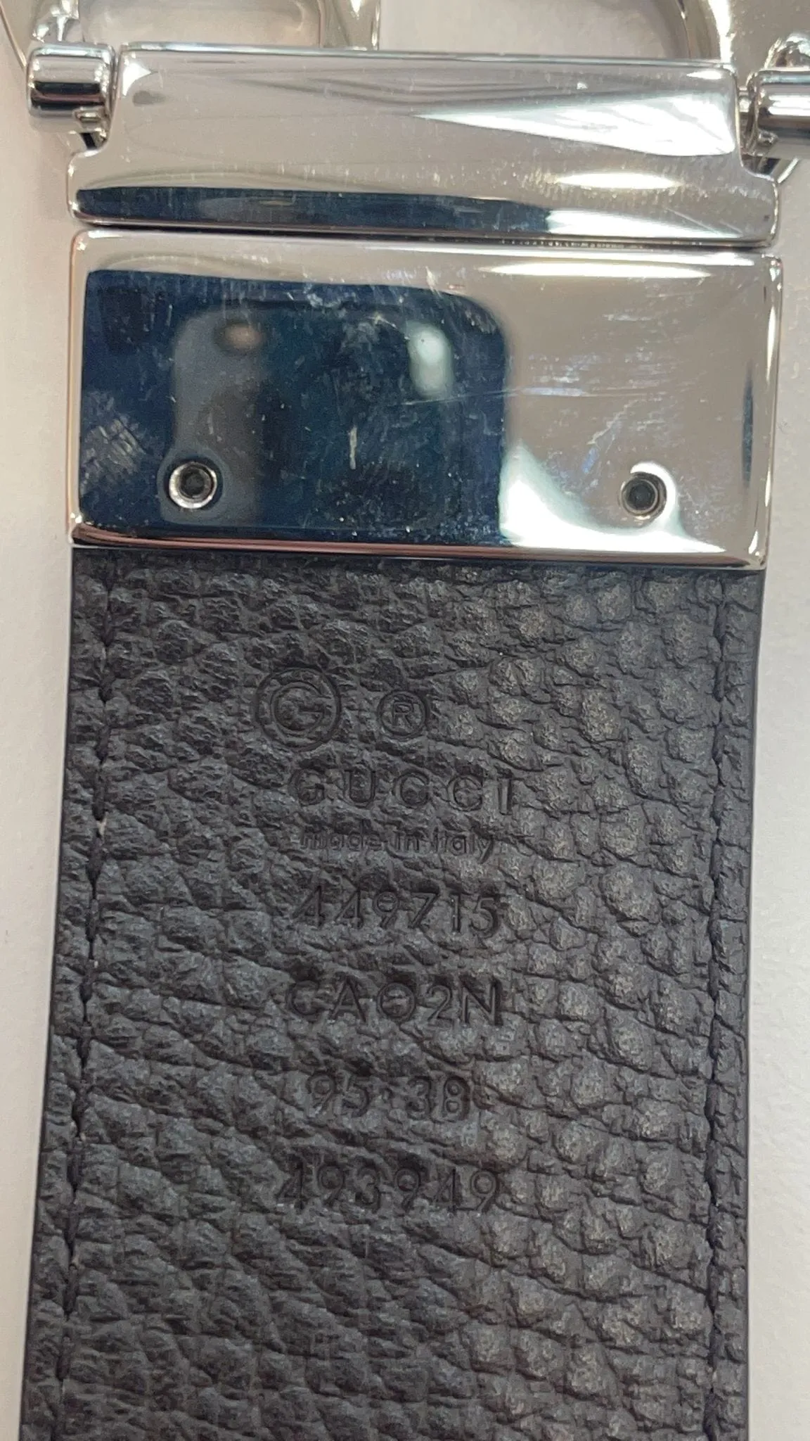 GUCCI GG Reversible Leather Belt Black/Brown 449715 Size 95.38