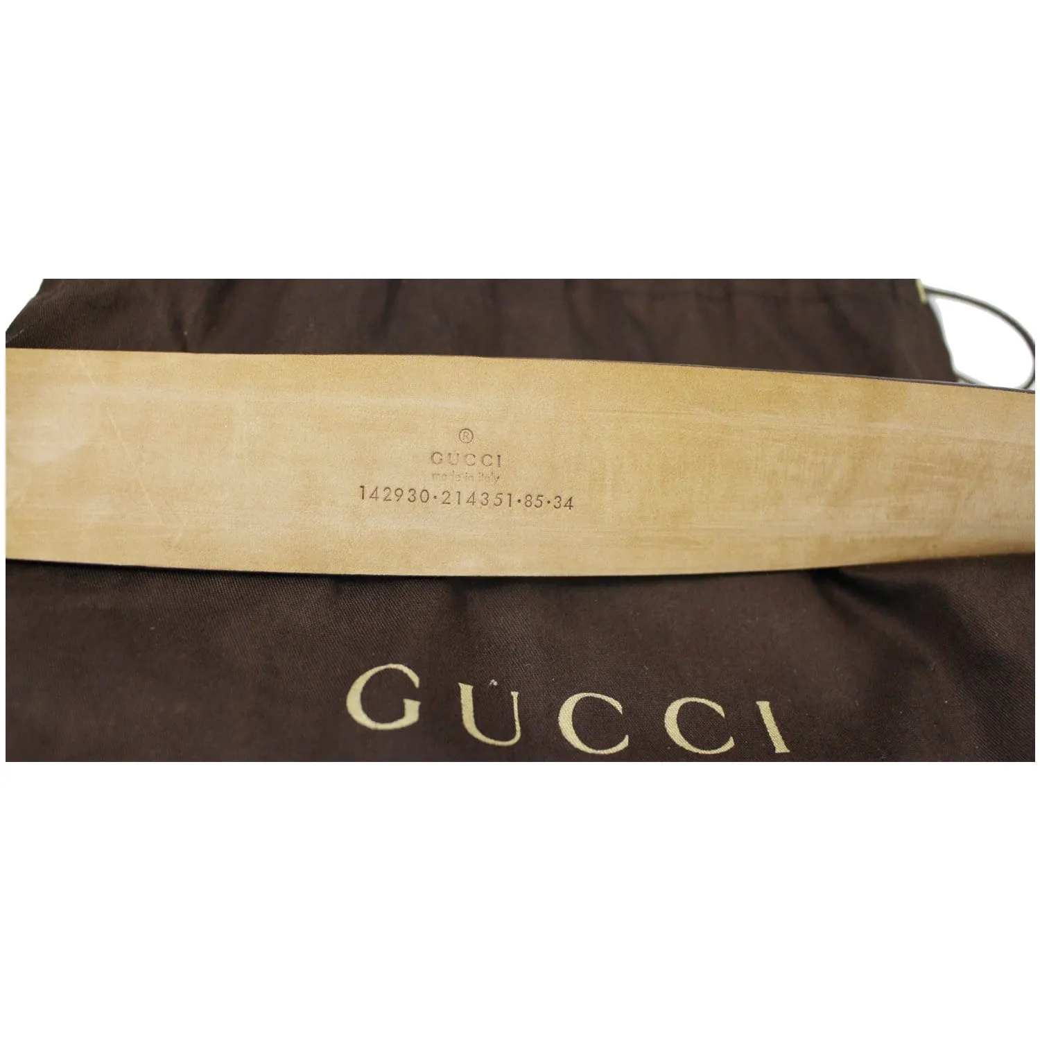 GUCCI Interlocking G Leather Monogram Belt 85/34