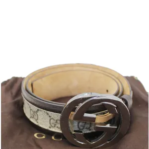GUCCI Interlocking G Leather Monogram Belt 85/34