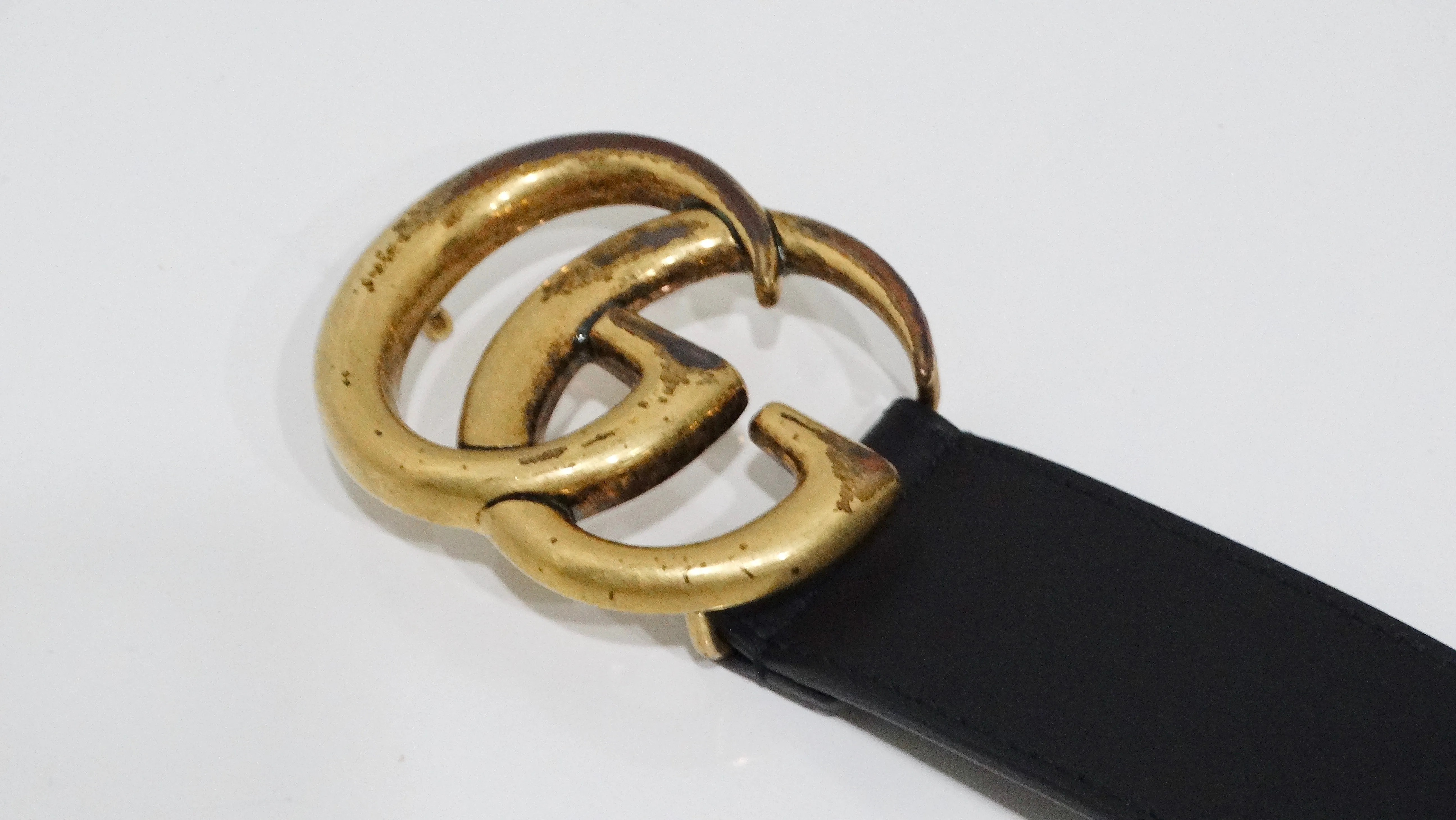 Gucci Marmont Black Leather Belt