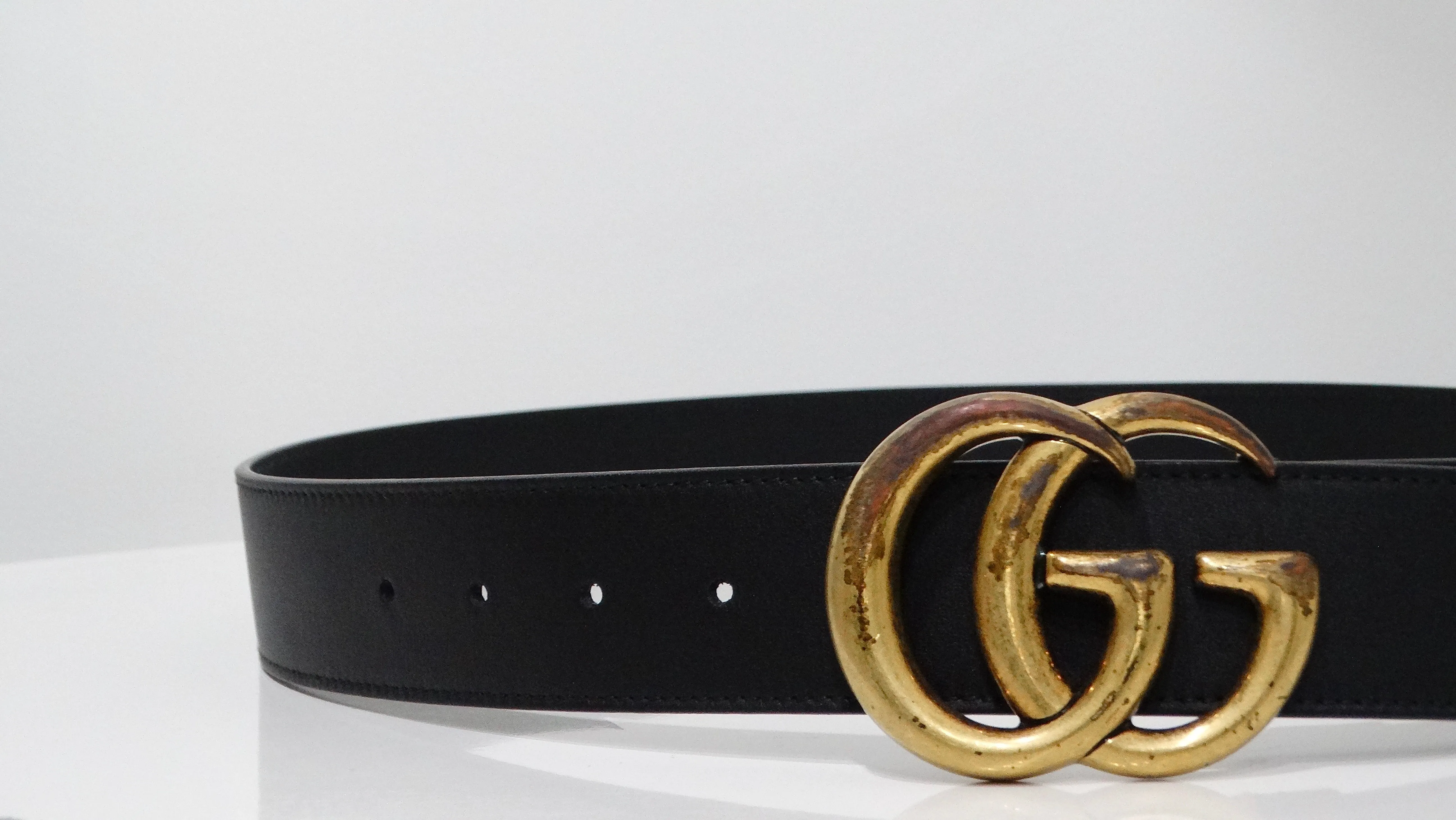 Gucci Marmont Black Leather Belt