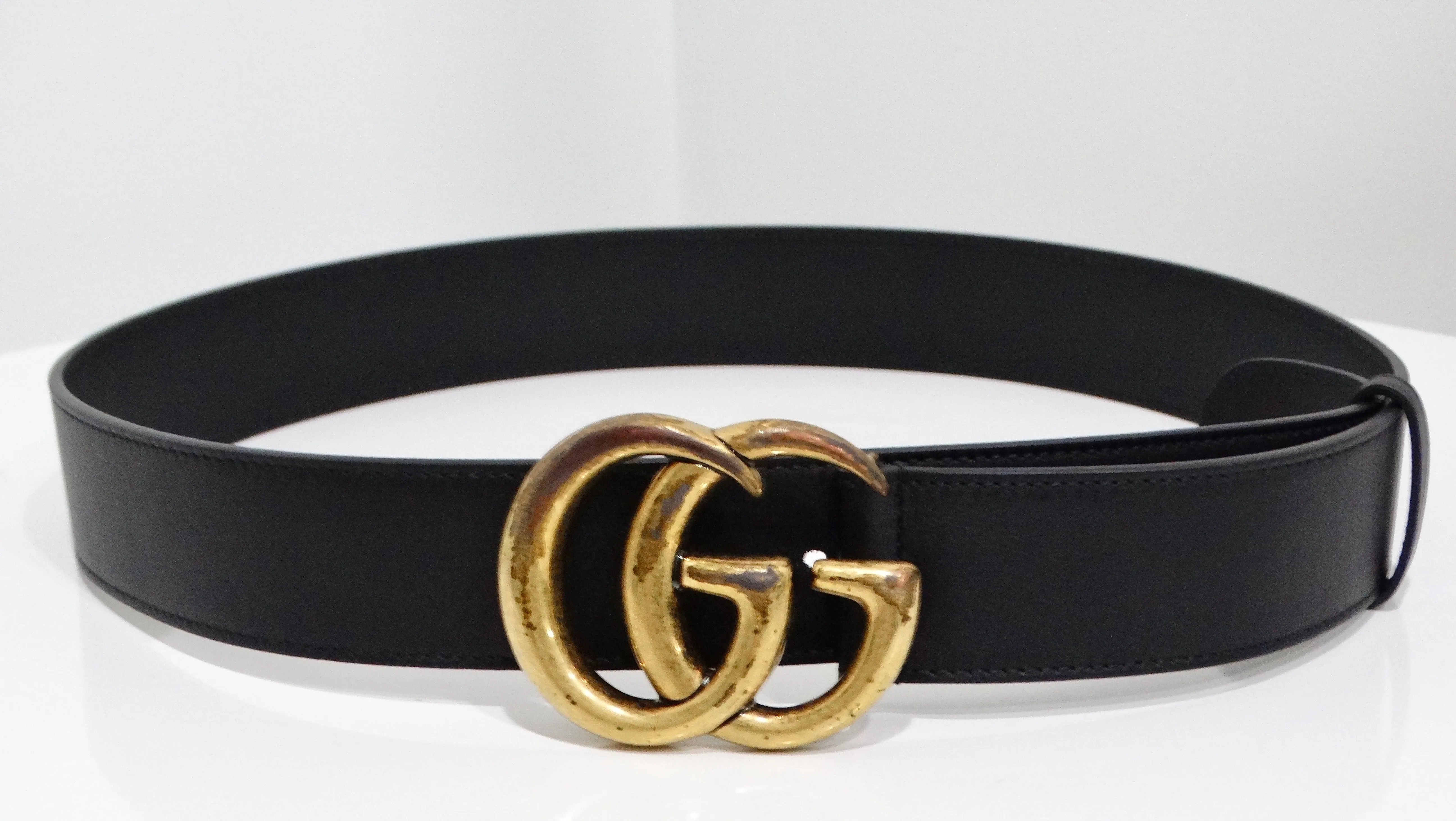 Gucci Marmont Black Leather Belt