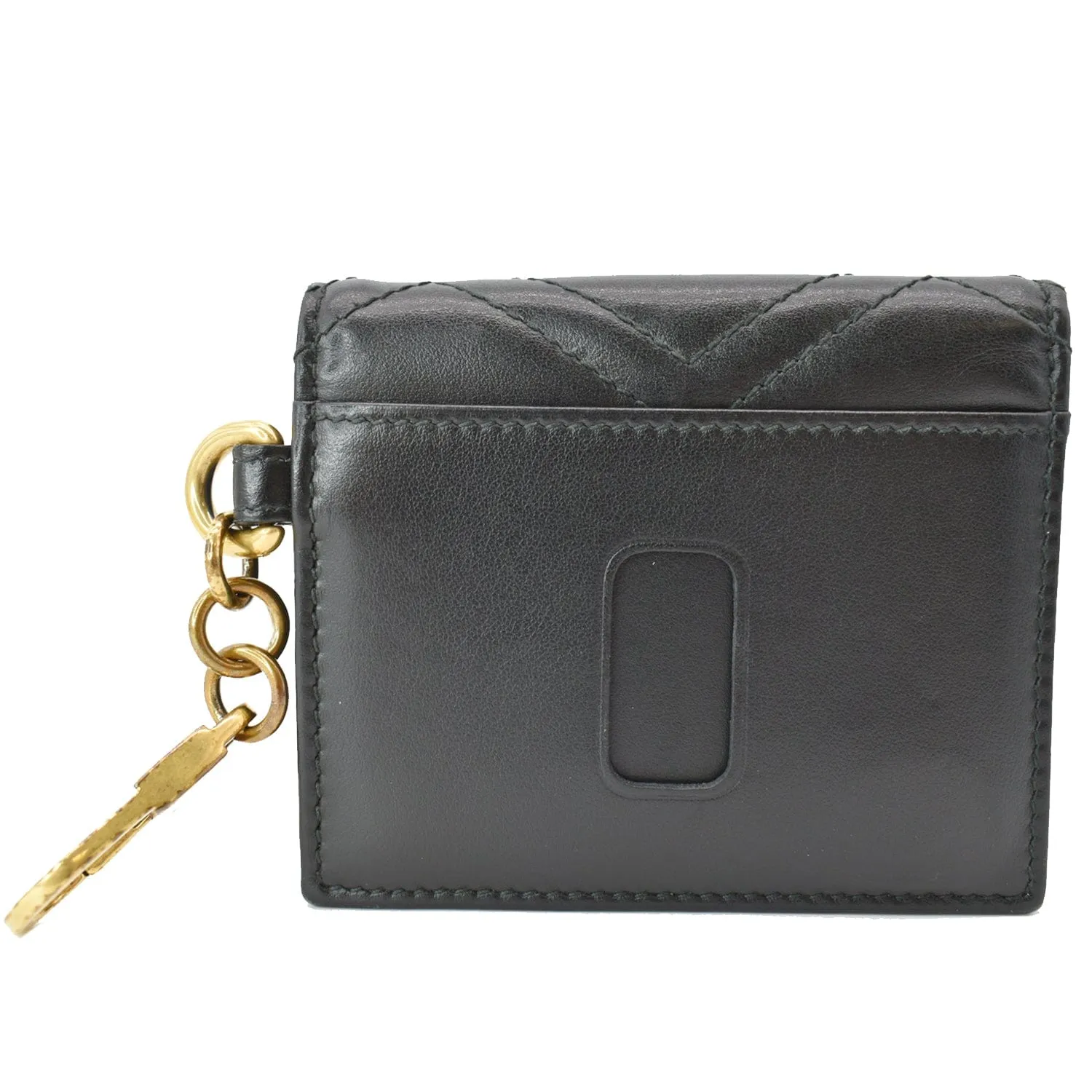 GUCCI Marmont GG Leather Card Case Wallet Black 546579