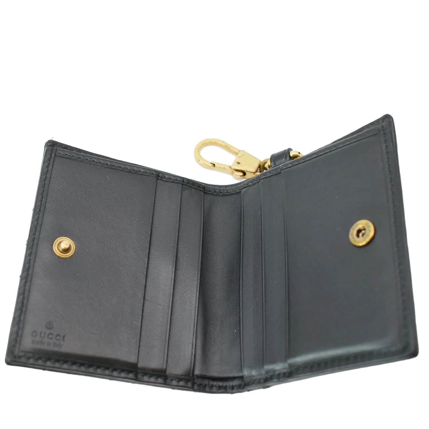 GUCCI Marmont GG Leather Card Case Wallet Black 546579