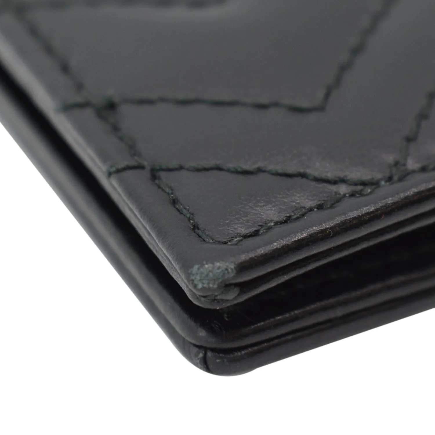 GUCCI Marmont GG Leather Card Case Wallet Black 546579