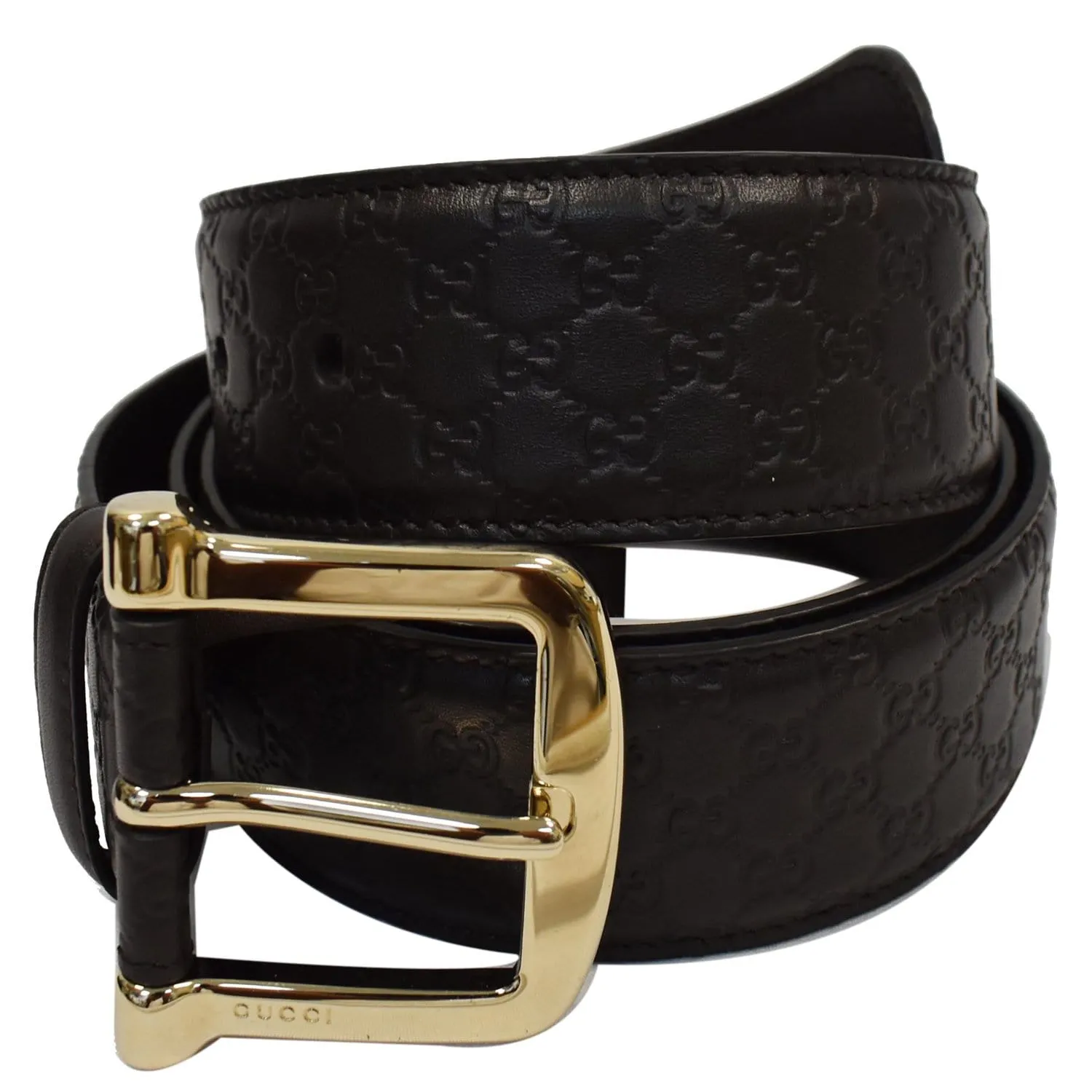 GUCCI Microguccissima Leather Belt Brown Size 100/44