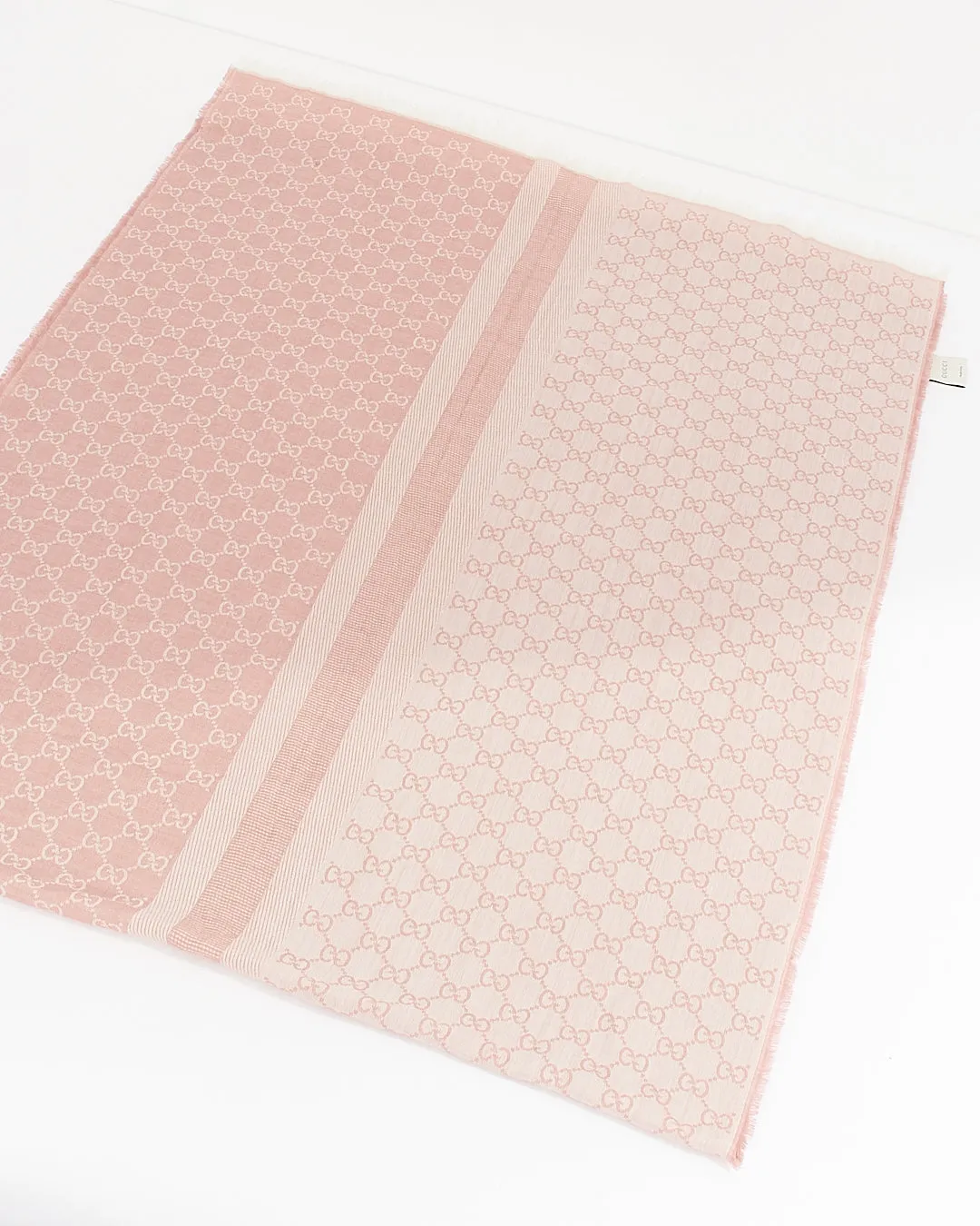 Gucci Pink GG Supreme Wool Scarf