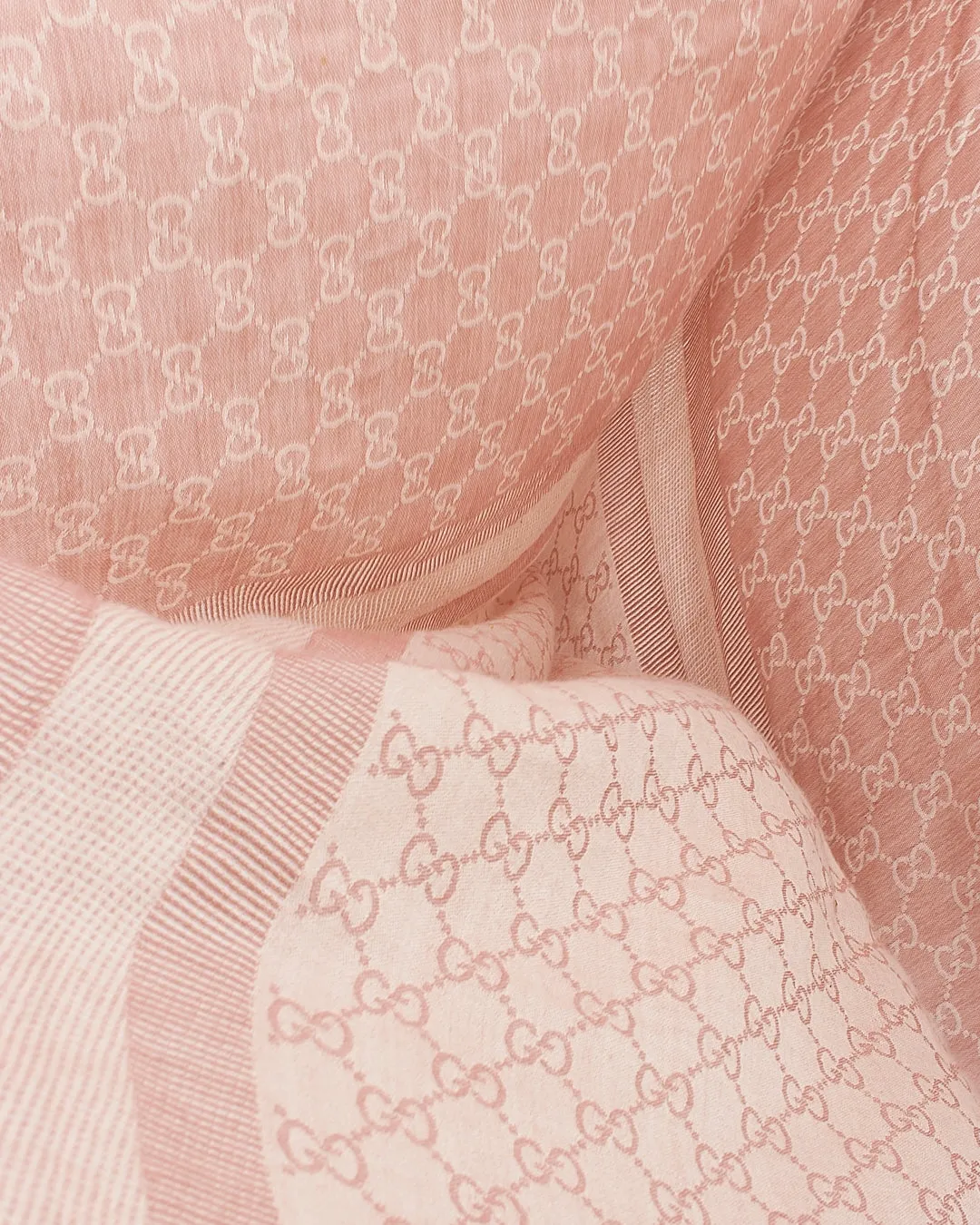 Gucci Pink GG Supreme Wool Scarf