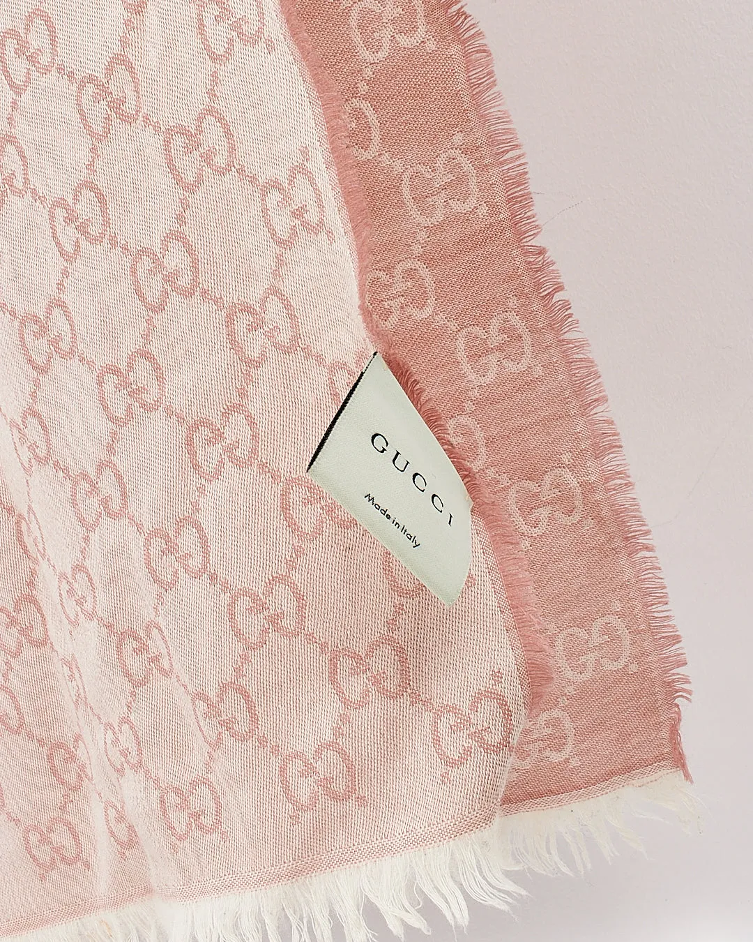 Gucci Pink GG Supreme Wool Scarf