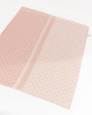Gucci Pink GG Supreme Wool Scarf