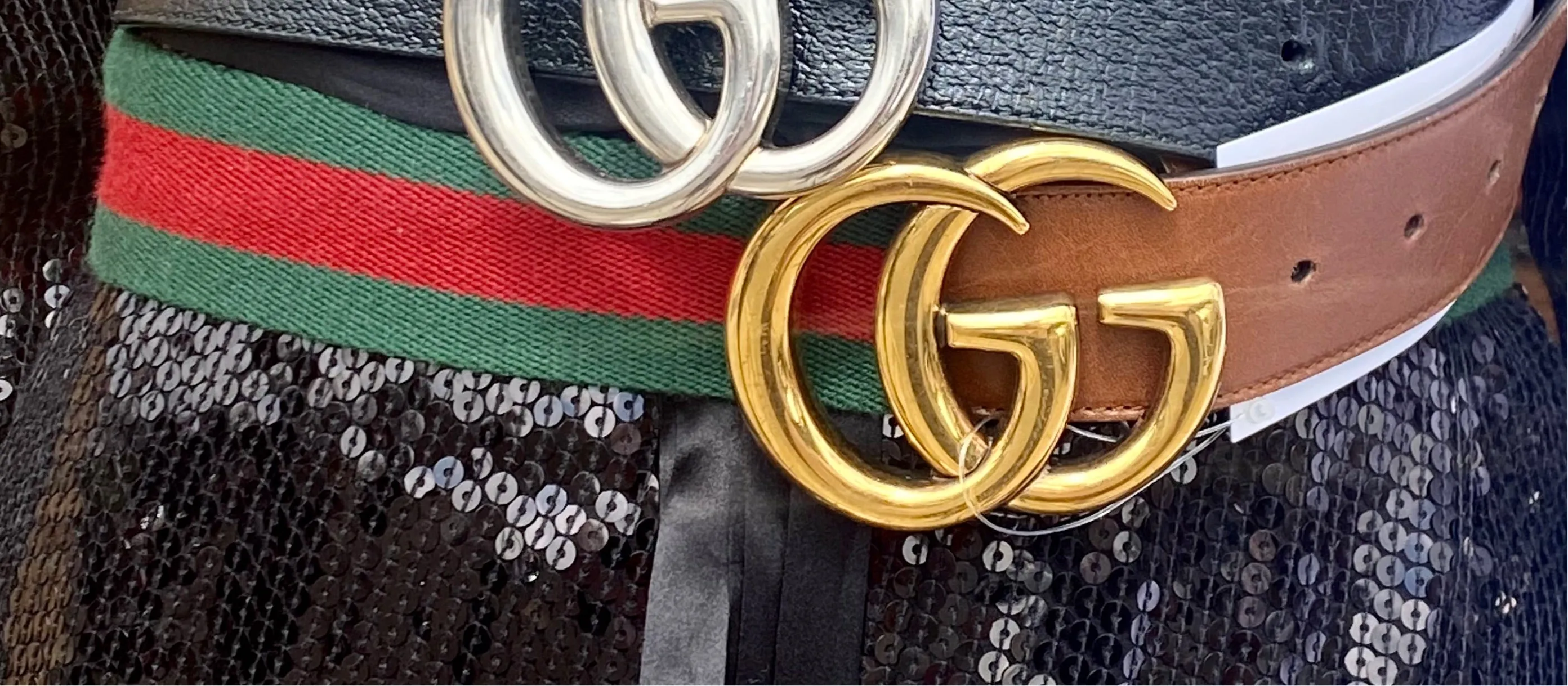 Gucci Web Belt with Double GG Buckle