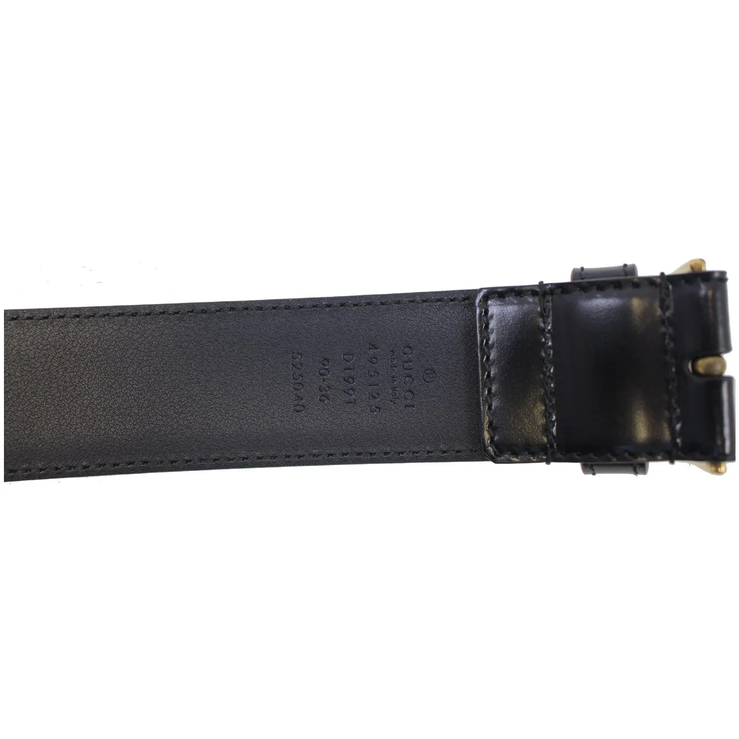 GUCCI Web Leather Belt Black 495125 Size 36