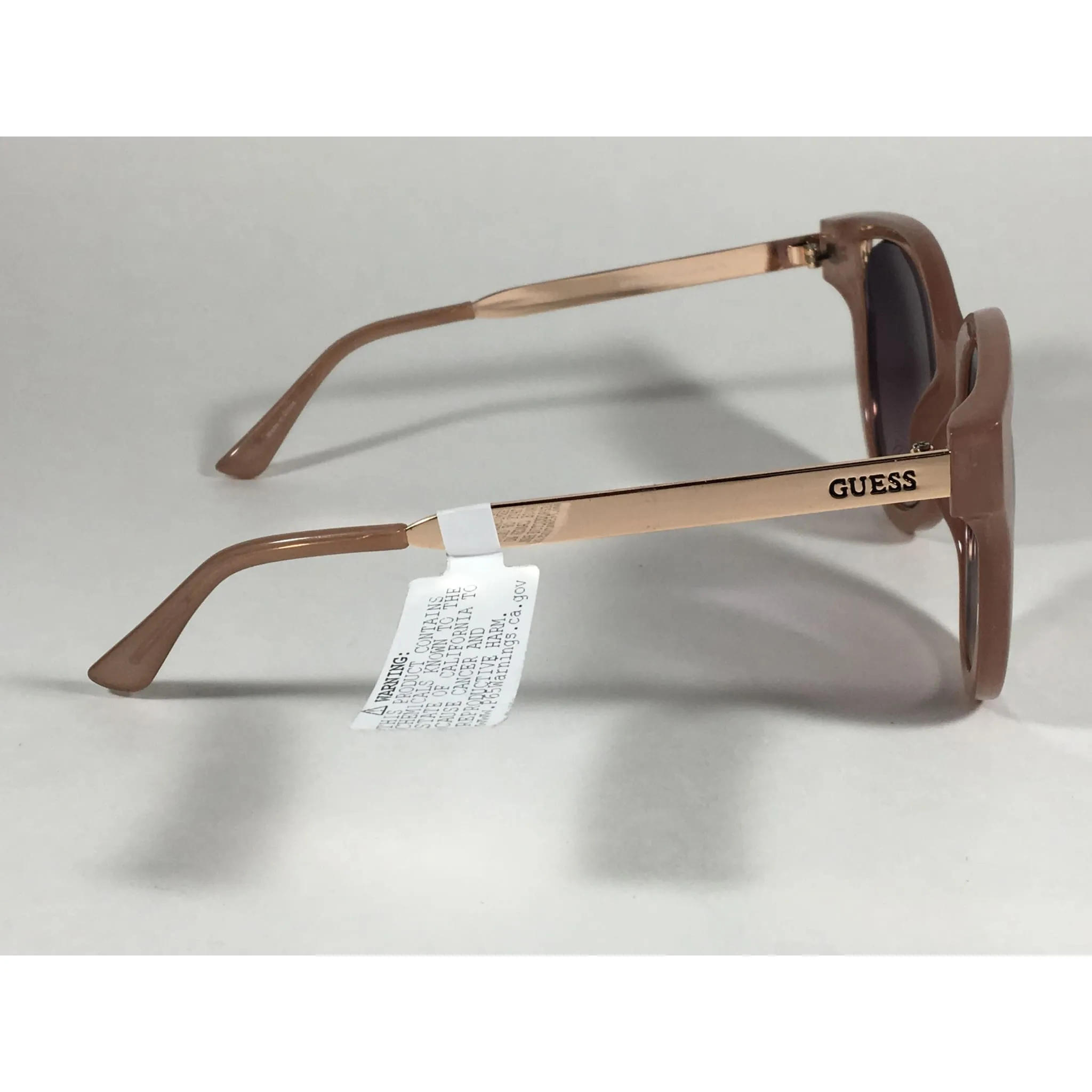 Guess Round Cat Eye Sunglasses Nude Peach Copper Gold Silver Mirror Lens GF0323 72U