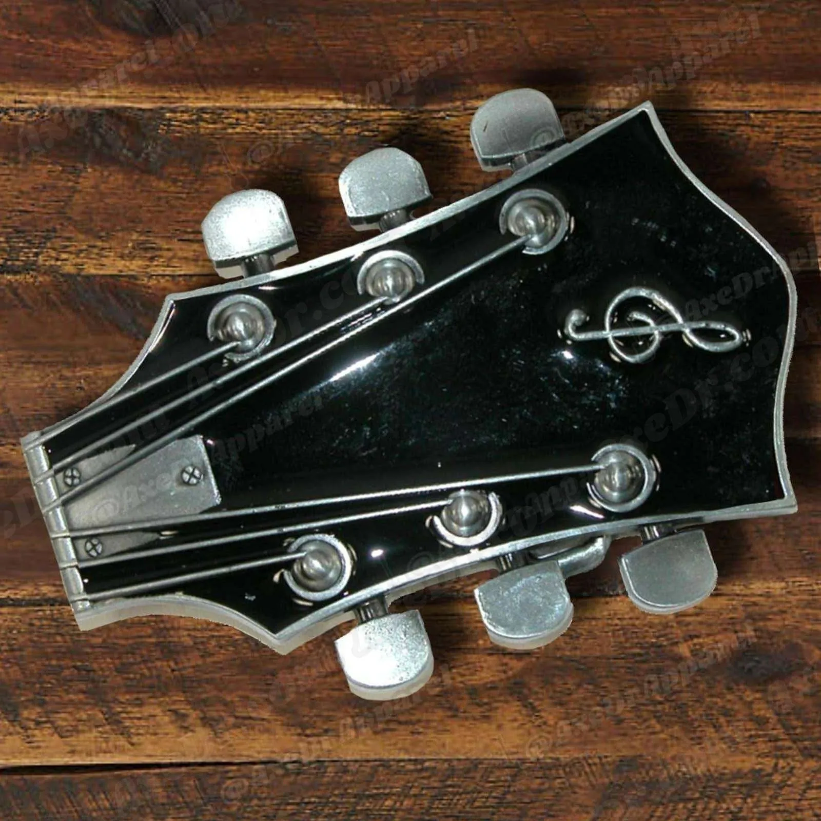 Guitar Belt Buckle Black / Guitar Headstock Belt Buckle