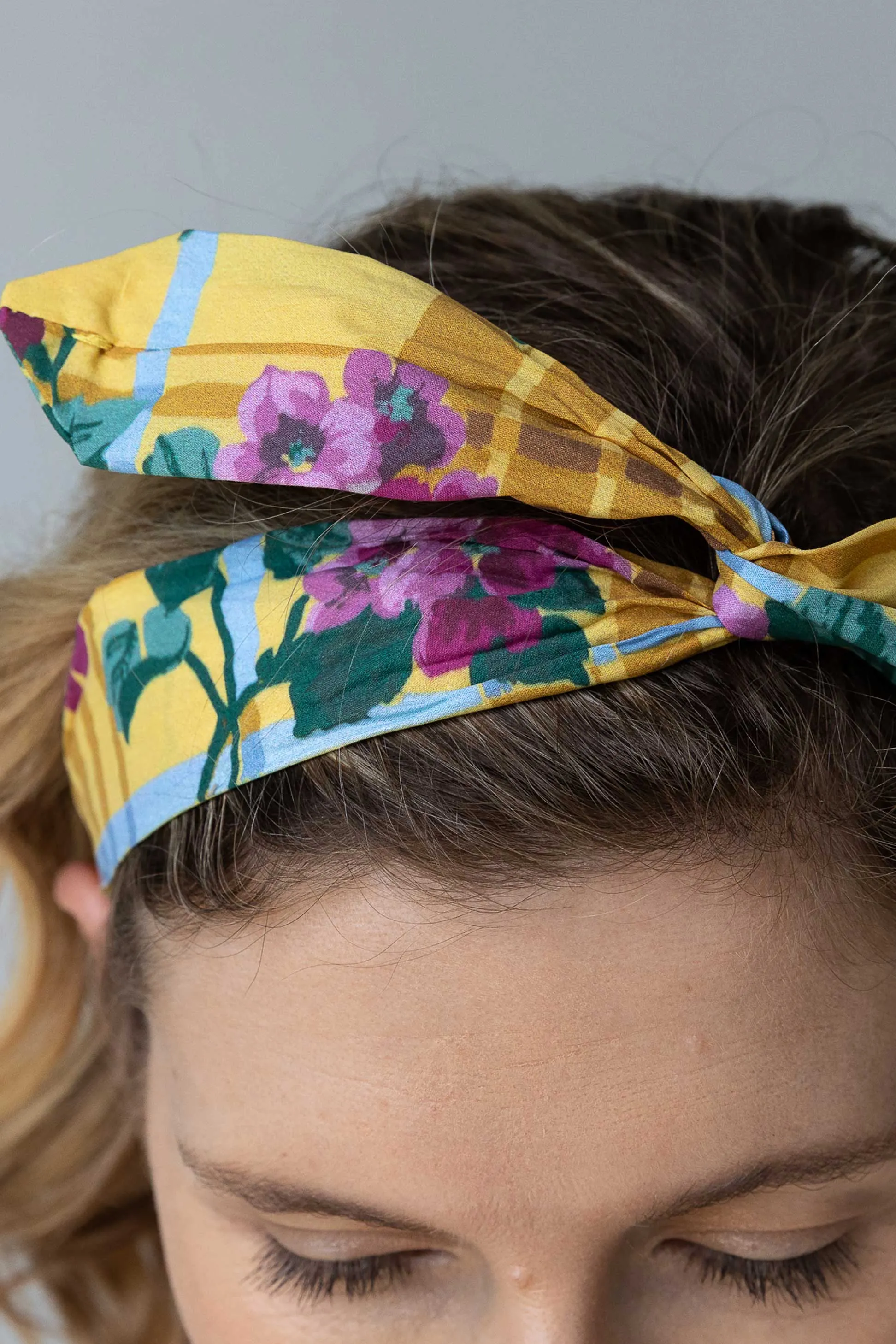 Hair Wrap in Picnic Mustard *organic cotton