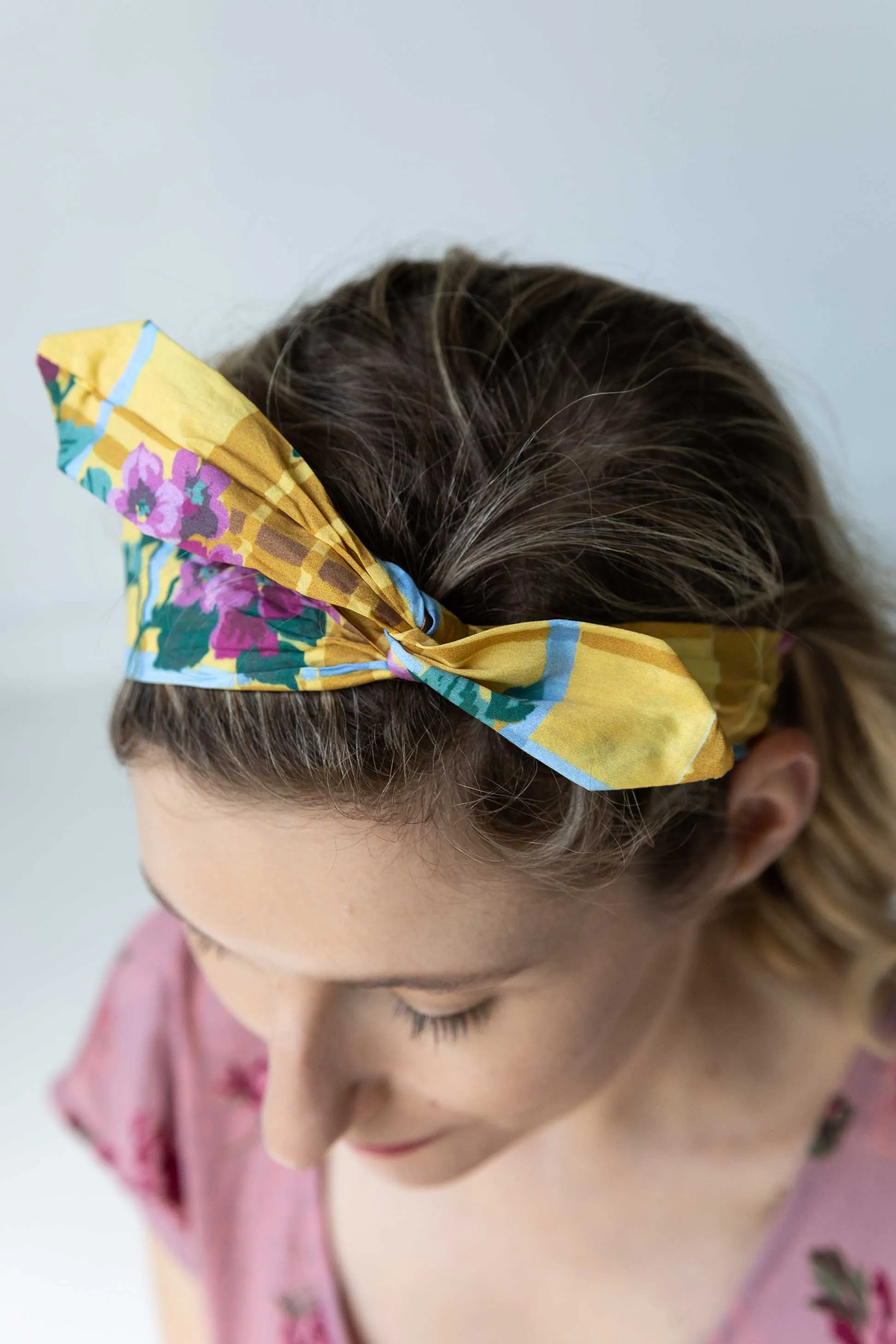 Hair Wrap in Picnic Mustard *organic cotton