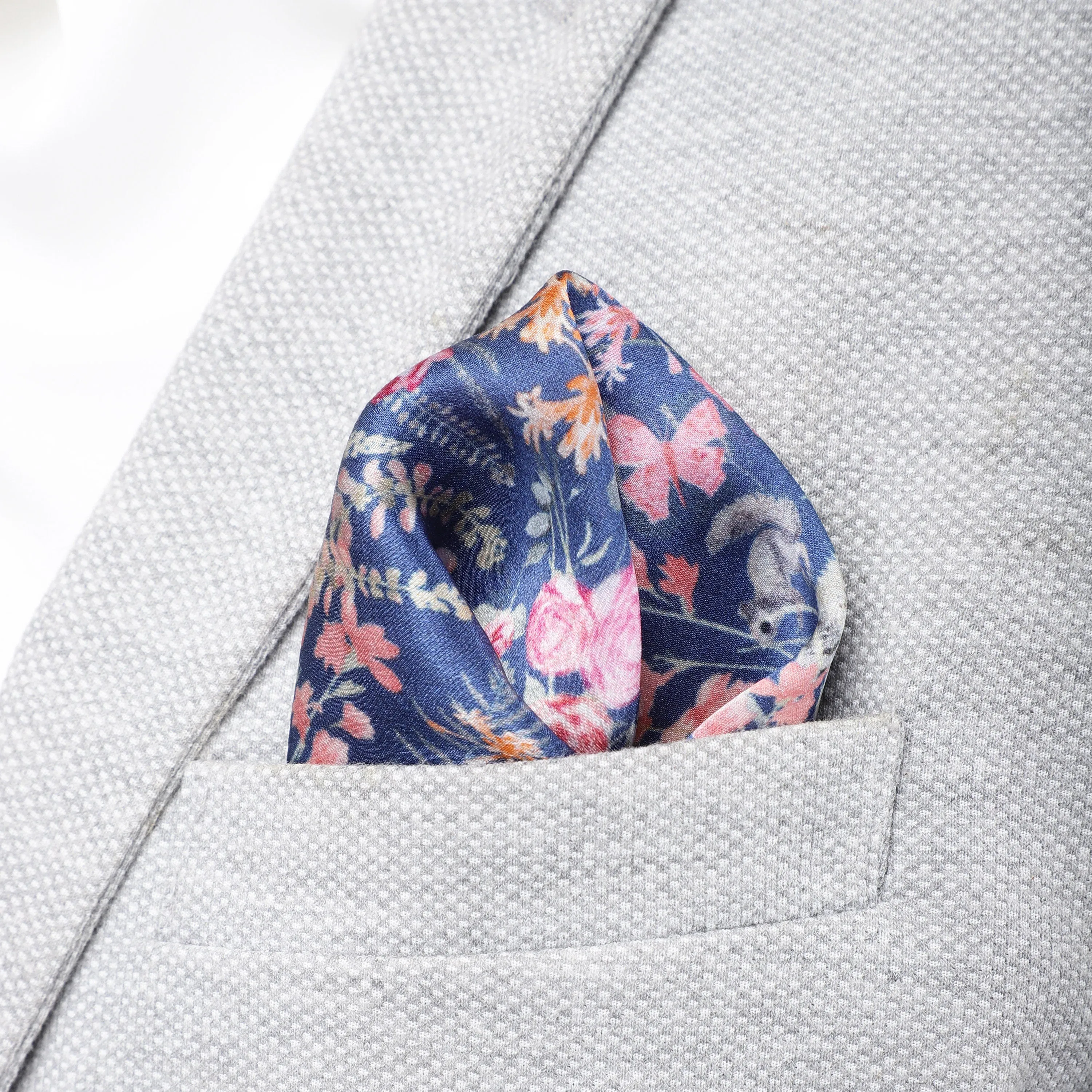 Handpainted silk tie Garden Glimpse