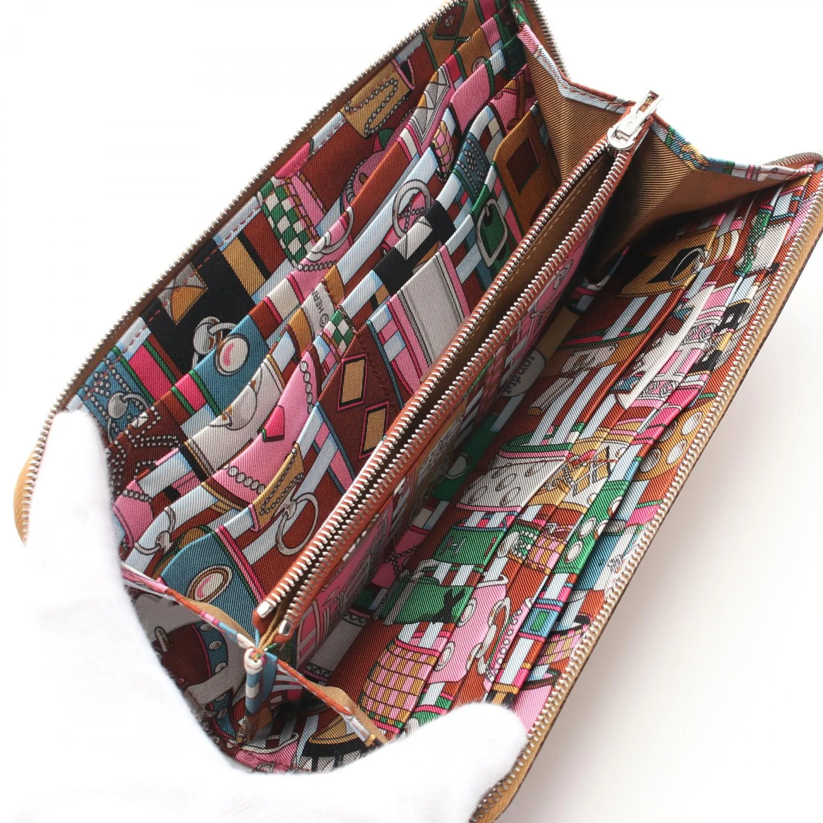 Hermes Azap Long Silk'in Wallet Brown